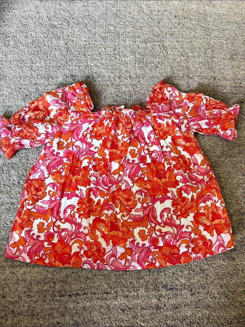 Janie and Jack Floral Dress in Pink & Orange Size 2T